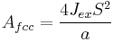  A_{fcc} = \frac{4J_{ex}S^2}{a}