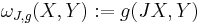 \omega_{J,g}(X,Y):=g(JX,Y) \,