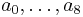 a_0,\ldots,a_8