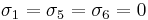 \sigma_1 = \sigma_5 = \sigma_6 = 0 