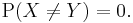 \operatorname{P}(X \neq Y) = 0.