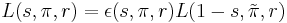 L(s,\pi,r) = \epsilon(s,\pi,r) L(1-s,\tilde{\pi},r)