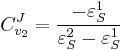  C^J_{v_2} = \frac{-\varepsilon^{1}_S}{\varepsilon^{2}_S - \varepsilon^{1}_S} 