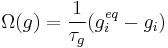 \Omega(g) = \frac{1}{\tau_g} (g_i^{eq}-g_i)