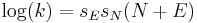 \log(k) = s_Es_N(N %2B E)