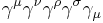 \gamma^\mu \gamma^\nu \gamma^\rho \gamma^\sigma \gamma_\mu \,