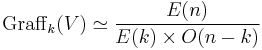  \mathrm{Graff}_k(V) \simeq \frac{E(n)}{E(k)\times O(n-k)} 