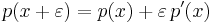 p(x%2B\varepsilon)=p(x)%2B\varepsilon\,p'(x)