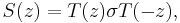 \displaystyle{ S(z)=T(z)\sigma T(-z),}