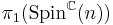 \pi_1({\mathrm {Spin}}^{\mathbb C}(n))