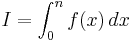 I=\int_0^n f(x)\,dx