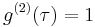 g^{(2)}(\tau) = 1 