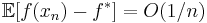 \mathbb E[f(x_n) - f^*] = O(1/n)