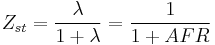 Z_{st}= \frac{\lambda}{1%2B\lambda} = \frac{1}{1%2BAFR}