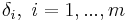 \delta_{i},\ i=1,...,m