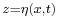 \scriptstyle z=\eta\left(x,t\right)\,