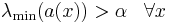 \lambda_{\min} (a(x)) > \alpha \;\;\; \forall x