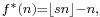 \scriptstyle f^\ast(n)=\lfloor sn\rfloor-n,