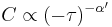 C \propto (-\tau)^{-\alpha^\prime}