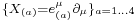 \scriptstyle\{X_{(a)}=e_{(a)}^{\mu}\partial_{\mu}\}_{a=1\dots4}