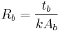 R_b = \frac{t_b}{kA_b}