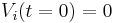 V_i(t=0)=0\frac{}{}