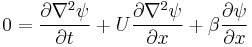  0 = \frac{\partial \nabla^2 \psi}{\partial t} %2B U \frac{\partial \nabla^2 \psi}{\partial x} %2B \beta \frac{\partial \psi}{\partial x}