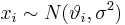 
x_i \sim N(\vartheta_i, \sigma^2)
