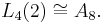 L_4(2) \cong A_8.