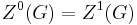 Z^0(G)=Z^1(G)