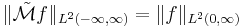 \|\tilde{\mathcal{M}} f\|_{L^2(-\infty,\infty)}=\|f\|_{L^2(0,\infty)}