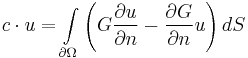  c\cdot u=\int\limits_{\partial \Omega}\left(G\frac{\partial u}{\partial n} - \frac{\partial G}{\partial n}u\right)dS 