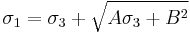 
   \sigma_1 = \sigma_3 %2B \sqrt{A\sigma_3 %2B B^2}
 