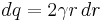 dq = 2 \gamma r \, dr \,\;