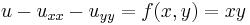 u-u_{xx}-u_{yy}=f(x,y)=xy