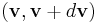 (\mathbf{v}, \mathbf{v} %2B d\mathbf{v})