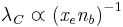  \lambda_\mathit{C} \varpropto {(\mathit{x}_\mathit{e} \mathit{n}_\mathit{b})}^{-1} 