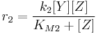 r_2 = \frac{k_2 [Y] [Z]}{K_{M2}%2B [Z]}