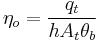 \eta_o=\frac{q_t}{hA_t\theta_b}