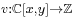  \scriptstyle v: \mathbb{{C}}[x,y] \rightarrow \mathbb{Z} 