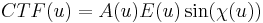 CTF(u)=A(u)E(u)\sin(\chi(u))