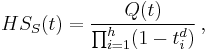 HS_S(t)=\frac{Q(t)}{\prod_{i=1}^h (1-t^d_i)}\,,