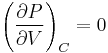 
\left(\frac{\partial P}{\partial V}\right)_{C}=0
