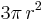 3 \pi\, r^2