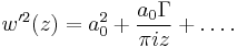 w'^2(z)=a_0^2%2B\frac{a_0\Gamma}{\pi i z} %2B\dots.