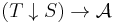 (T\downarrow S) \rightarrow \mathcal{A}