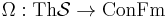 \Omega:{\rm Th}\mathcal{S}
\rightarrow{\rm Con}{\rm Fm}