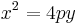 x^2 = 4py\ 