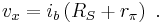  v_x = i_b \left( R_S%2Br_{\pi} \right) \ . 