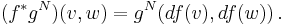  (f^*g^N)(v,w) = g^N(df(v),df(w))\,.